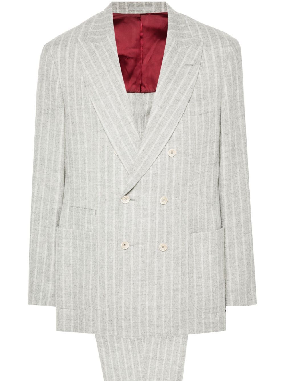 Striped One-And-A-Half-Breasted Suit