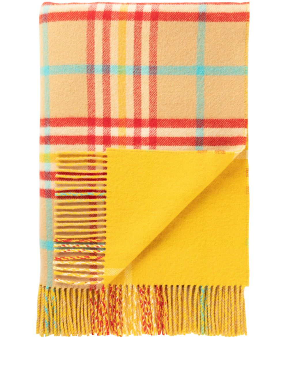 Johnstons Of Elgin Double-face Lambswool Throw In Ru7466 - Check Windowpane