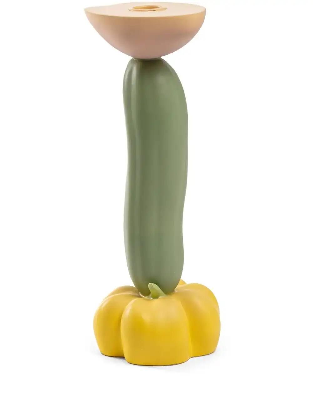 Seletti Vitamin Cucumber Candle Holder (26.5cm) In Green