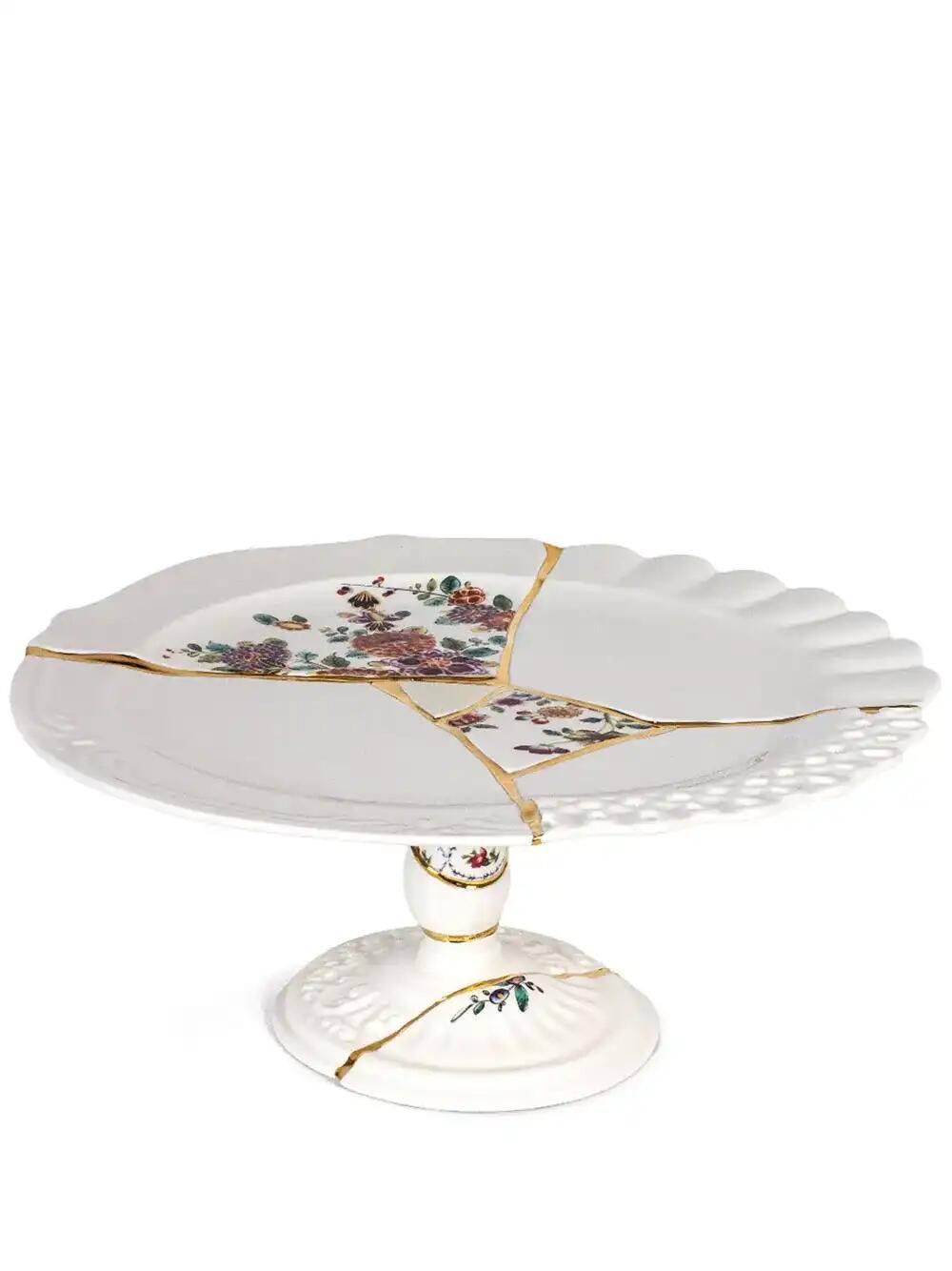 Seletti White Kintsugi Cake Stand In Weiss