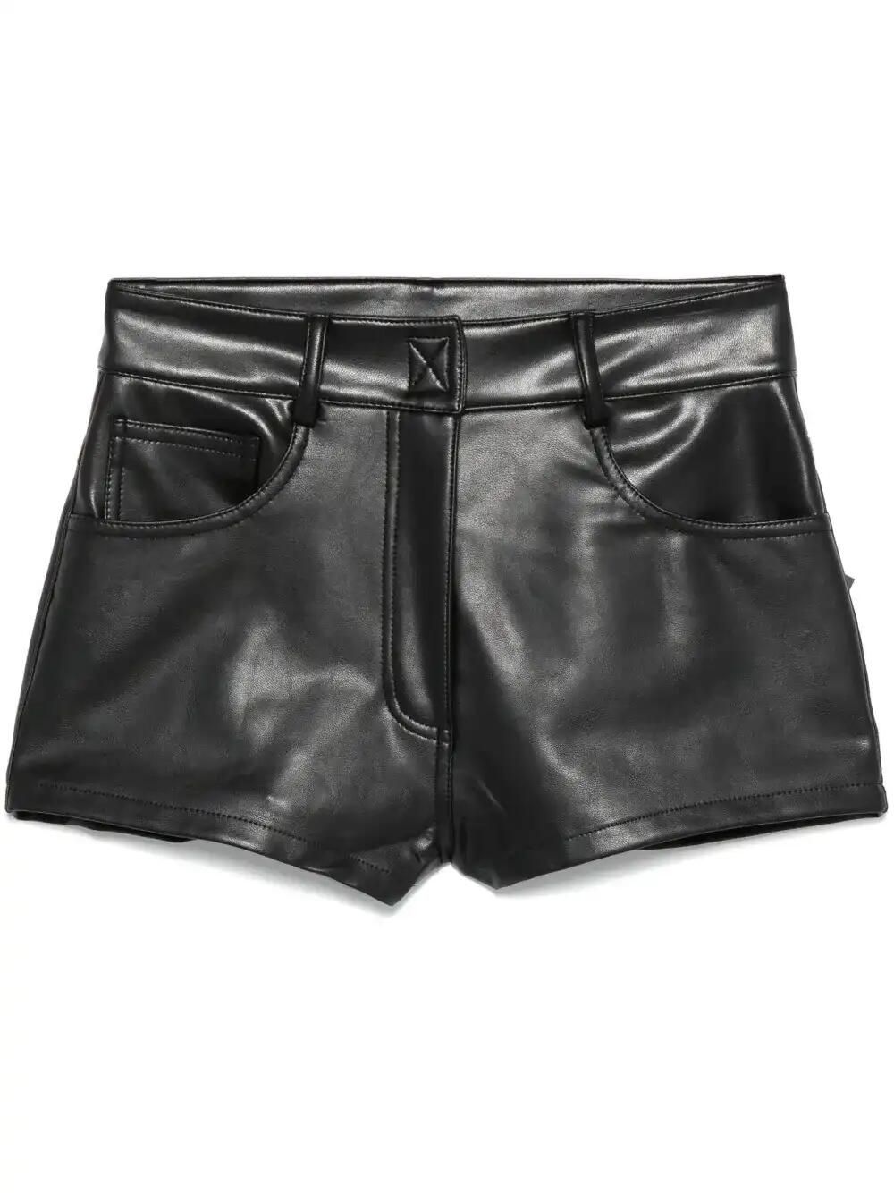 Faux-Leather Mini Shorts