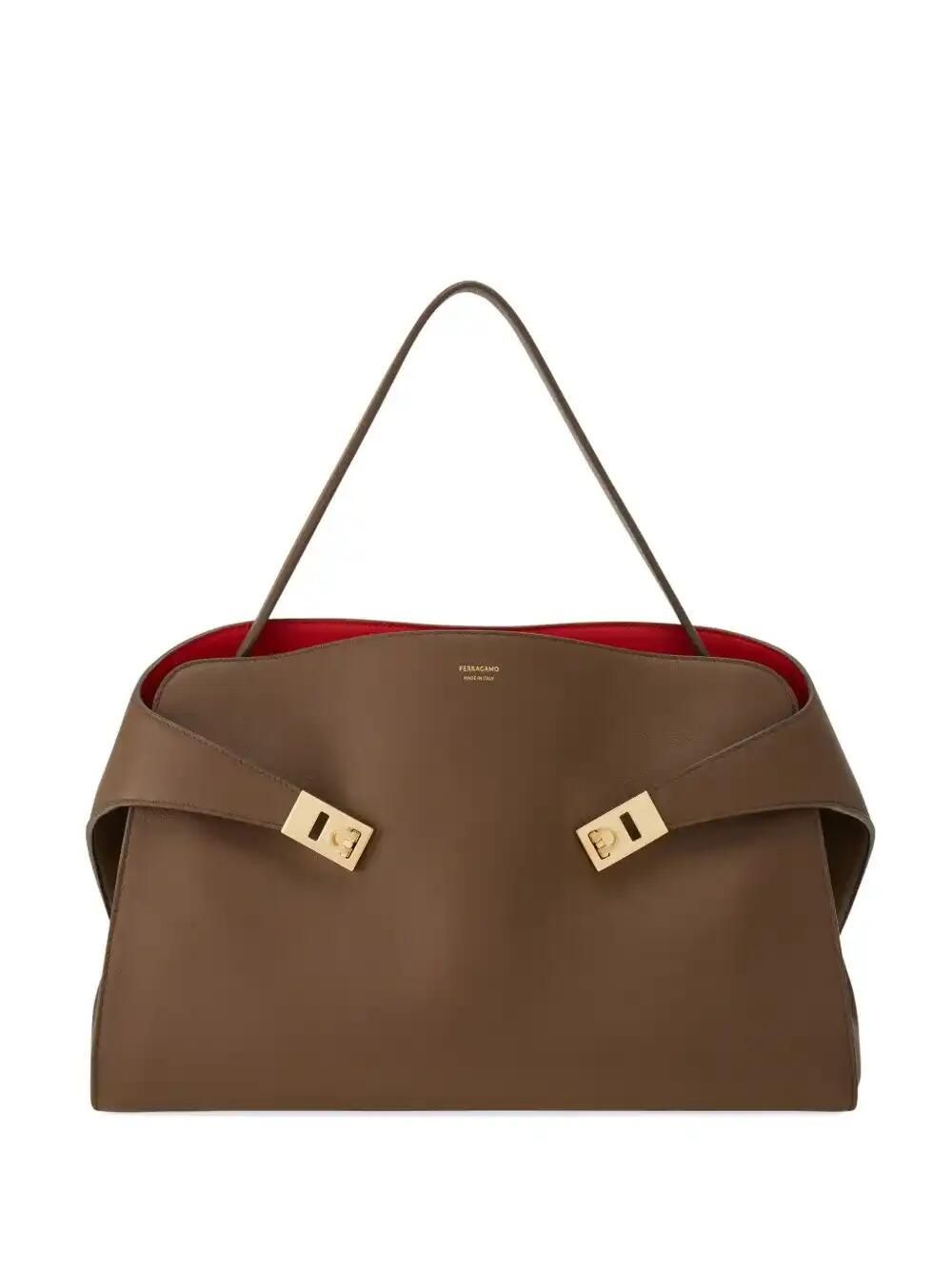 Ferragamo Medium Hug Shoulder Bag In Brown