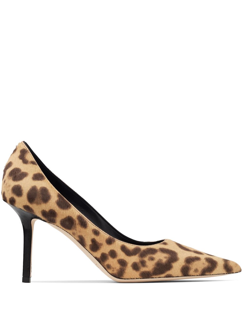 Jimmy Choo Ponyskin Decollete With Leopard Print In Neutrals