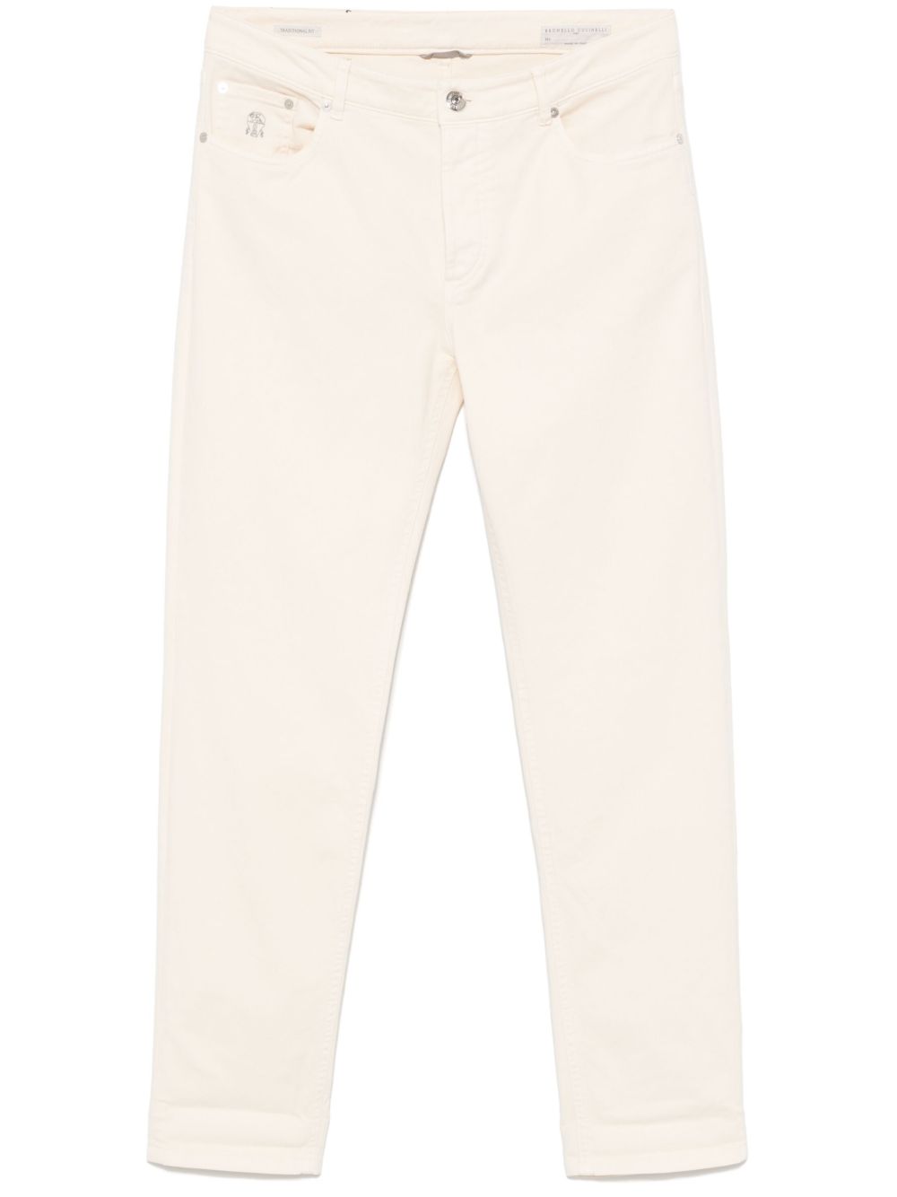 Brunello Cucinelli Jeans Mit Logo-stickerei In White