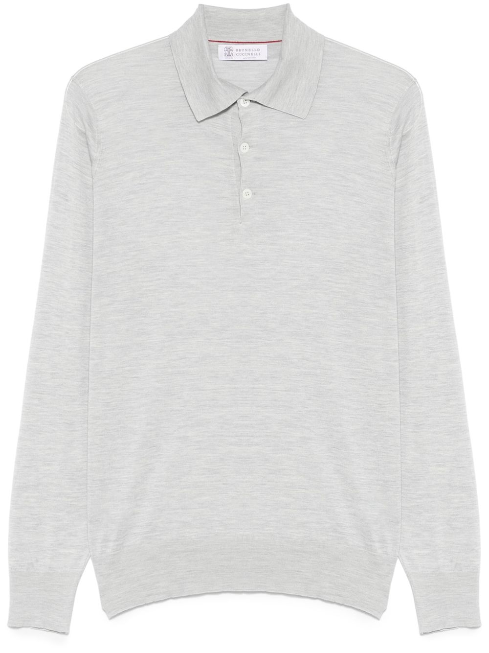 Grey Fine Knit Polo Shirt