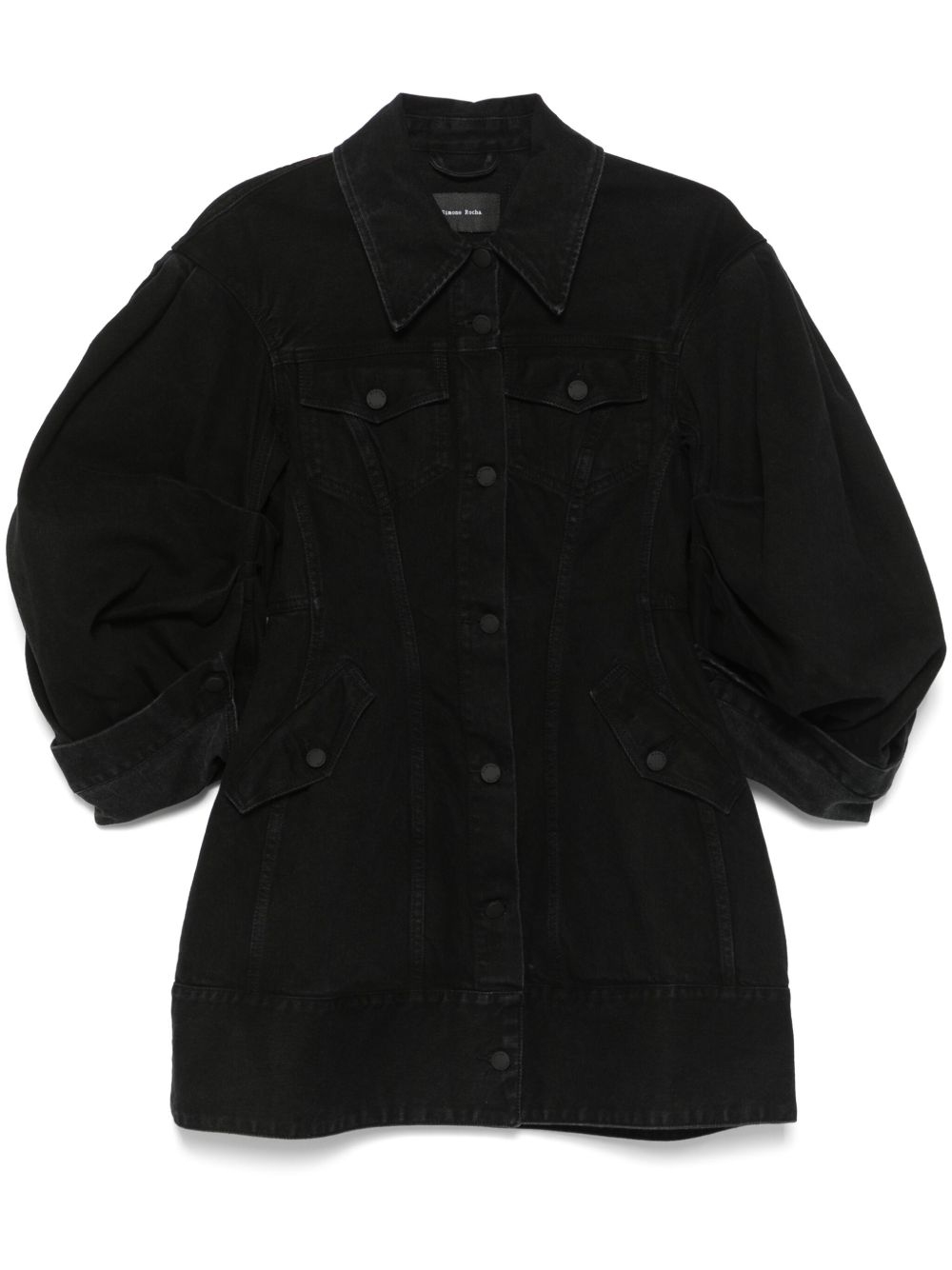 Balloon-Sleeve Denim Jacket