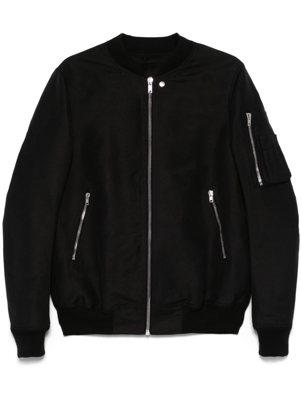Black Zip-Pocket Bomber Jacket
