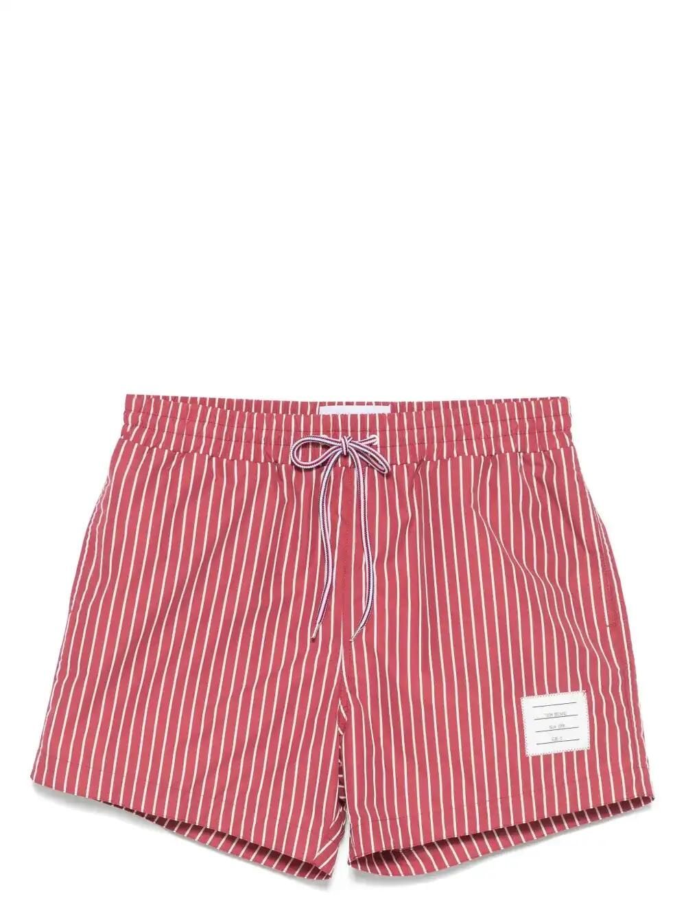 Pinstriped Swim Shorts
