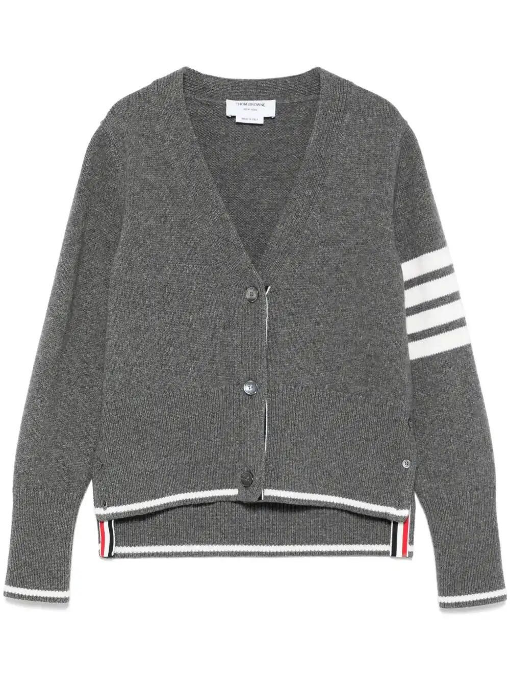 Geese-Intarsia 4 Bar Stripes Cardigan