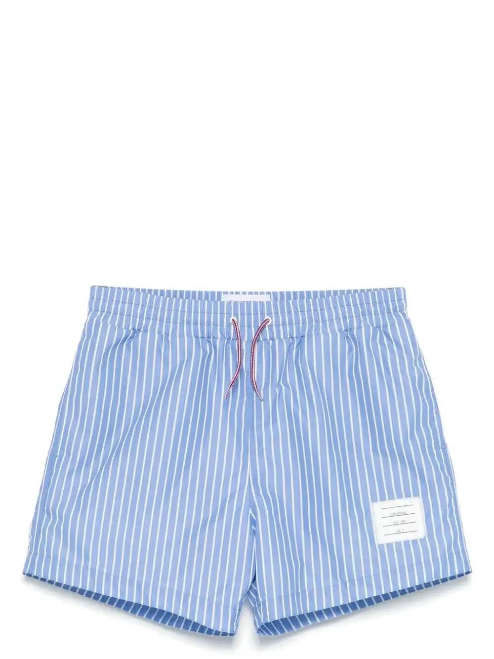 Pinstriped Swim Shorts