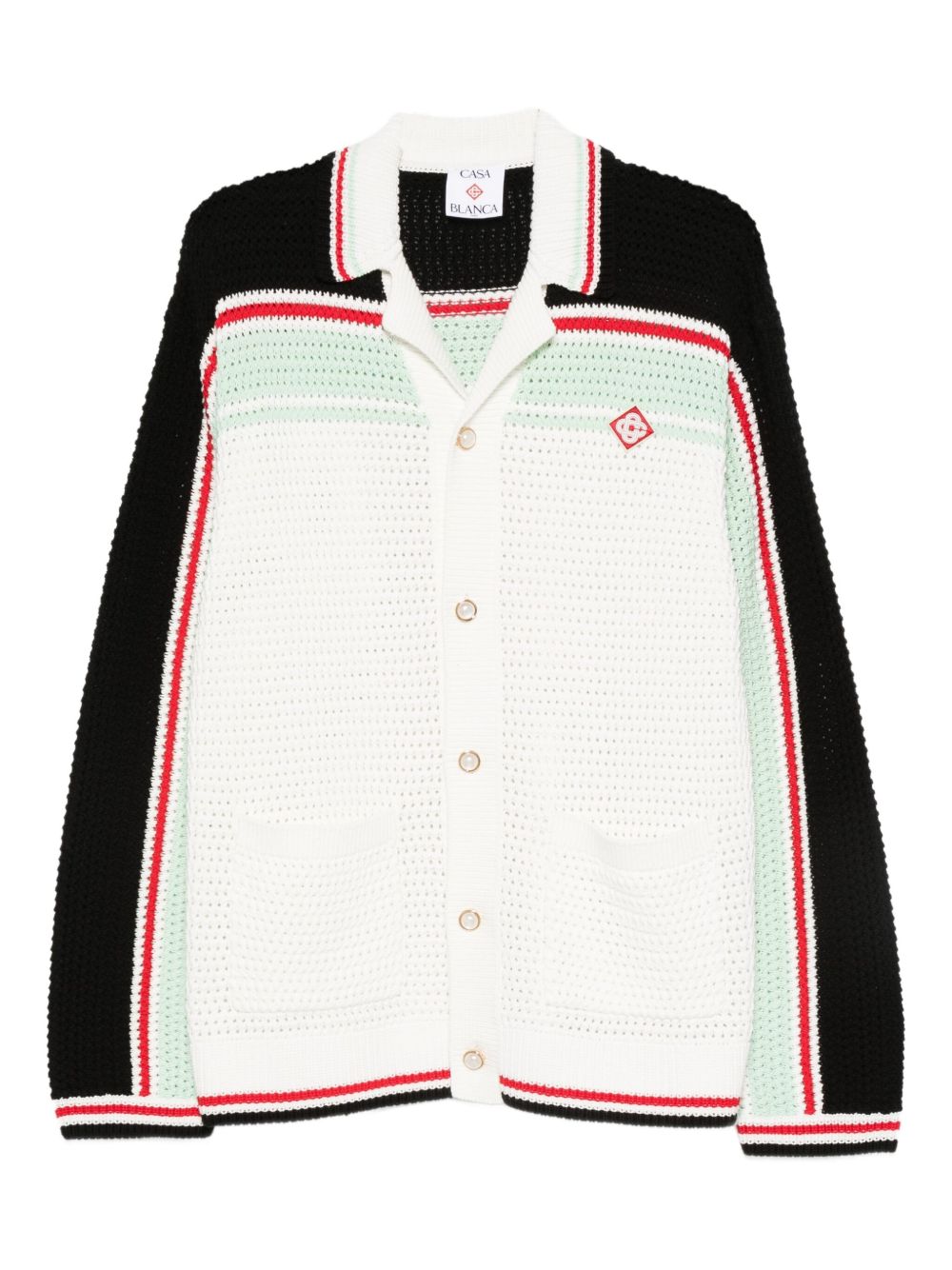 Stripe-Detail Cardigan