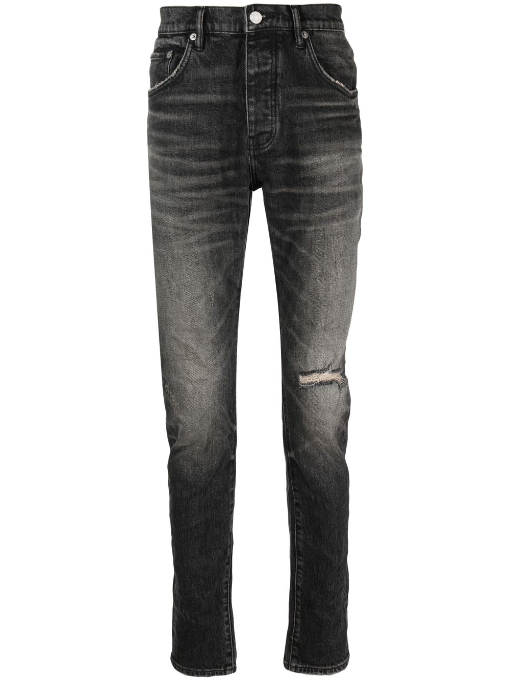 Black P001 Low-Rise Slim Jeans