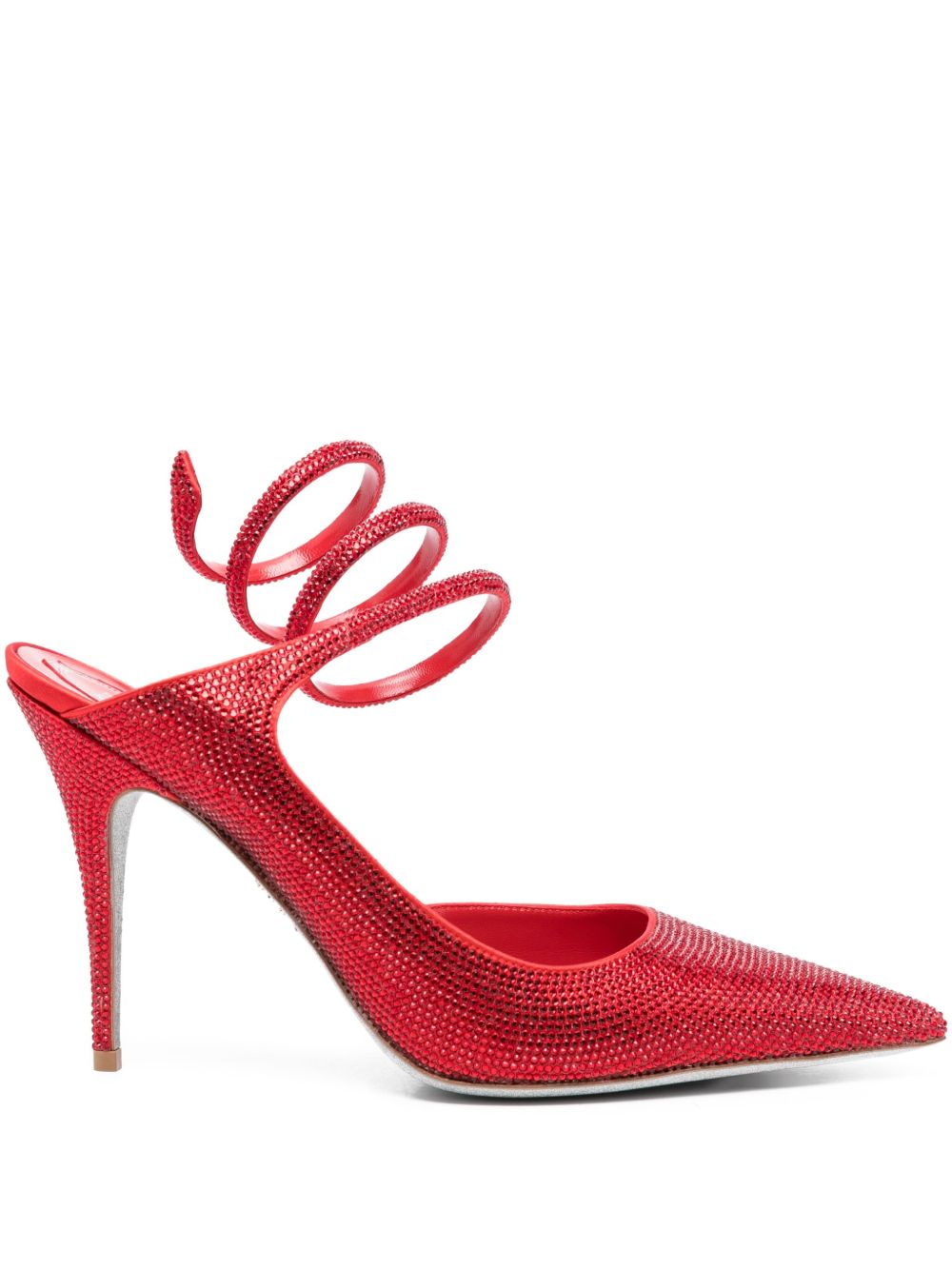René Caovilla 110mm Margot Crystal-Embellished Spiral-Strap Pumps