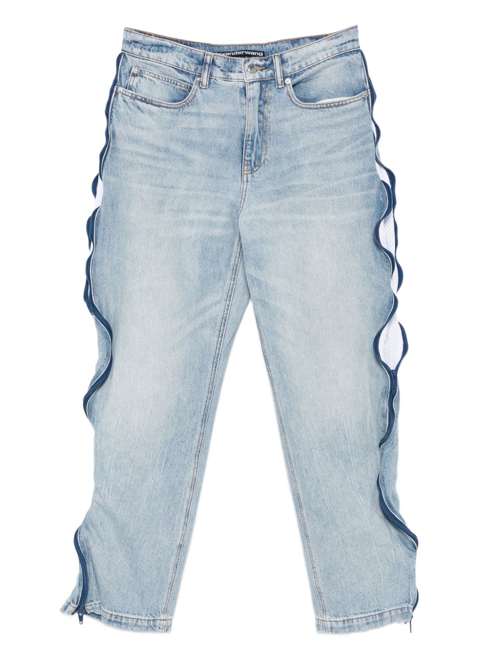 Ruffle-Detail Zip Jeans