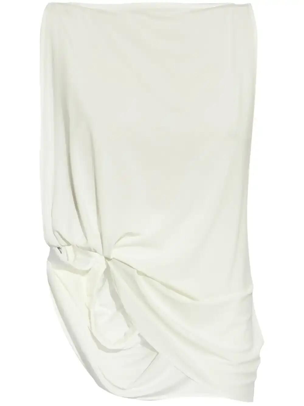 Jacquemus Le Haut Peplo White Top With Square Neck And Cut-out On The Side In Viscose Blend Woman In Weiss