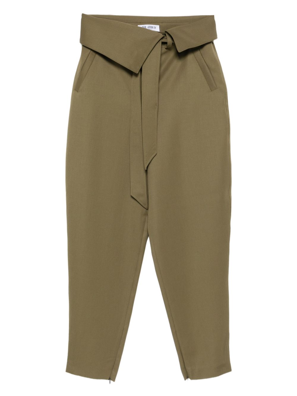 Wrap-Front Belted Trousers