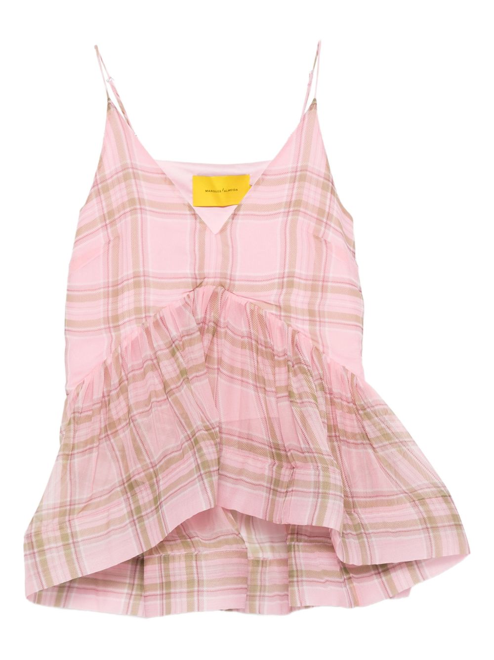 Marques'Almeida Checked Peplum Top