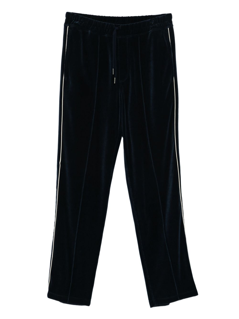 Piped-Trim Velour Track Pants