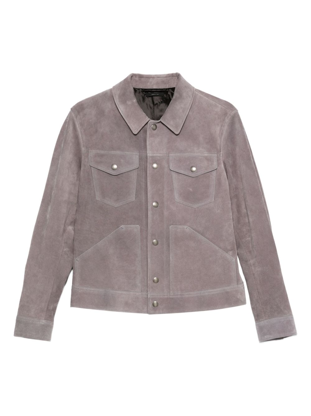 Flap-Pocket Suede Jacket