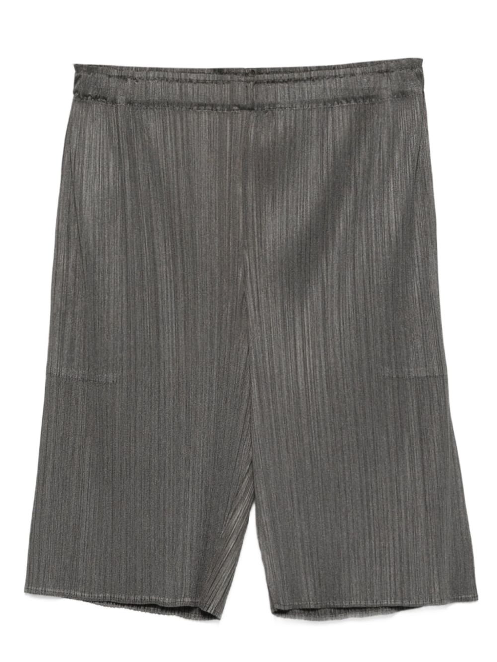 Elasticated-Waist Pleated Shorts