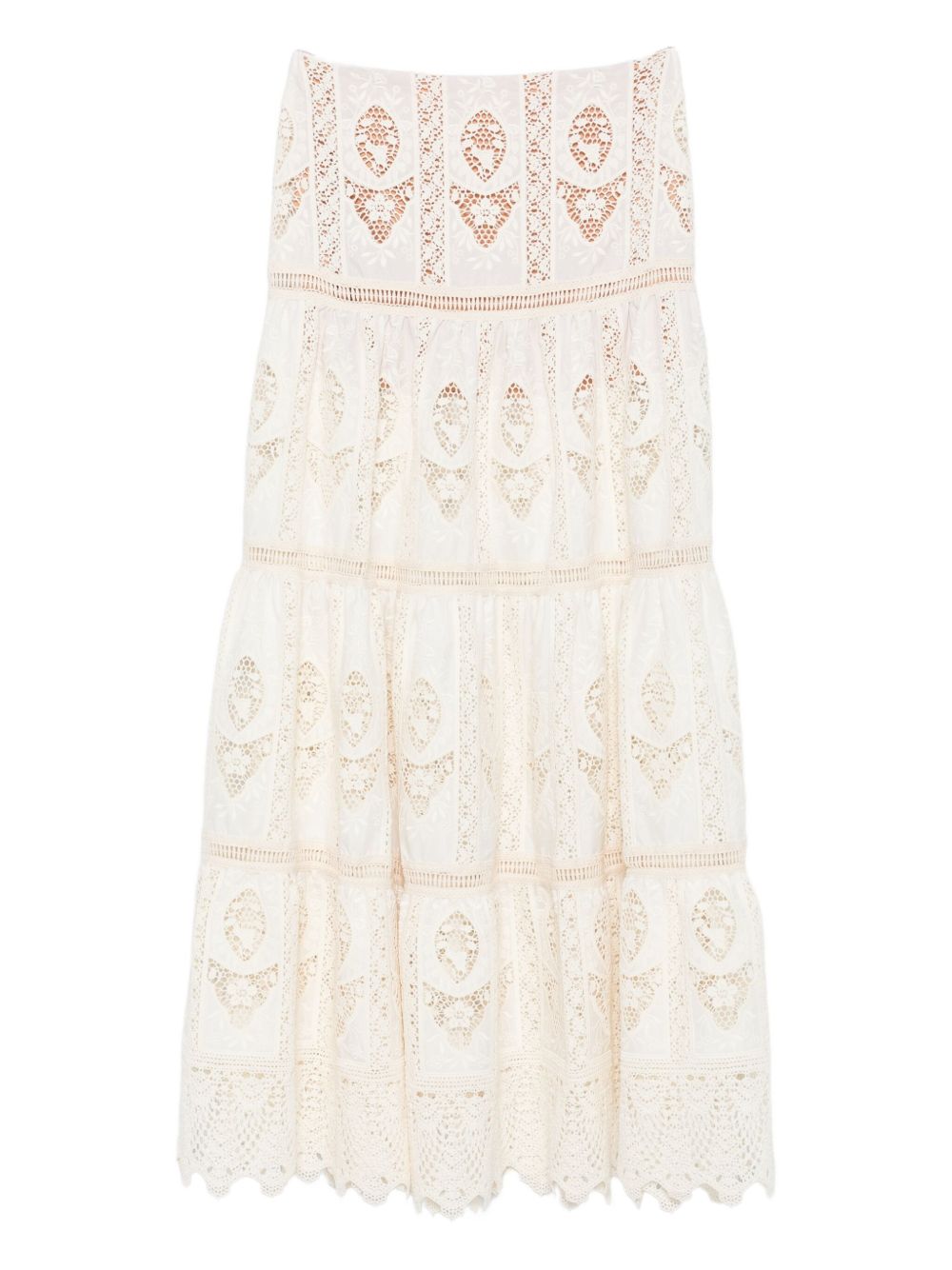Lace Tiered Maxi Skirt