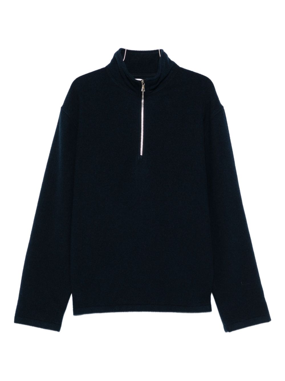 Virgin Wool Zip-Up Sweater