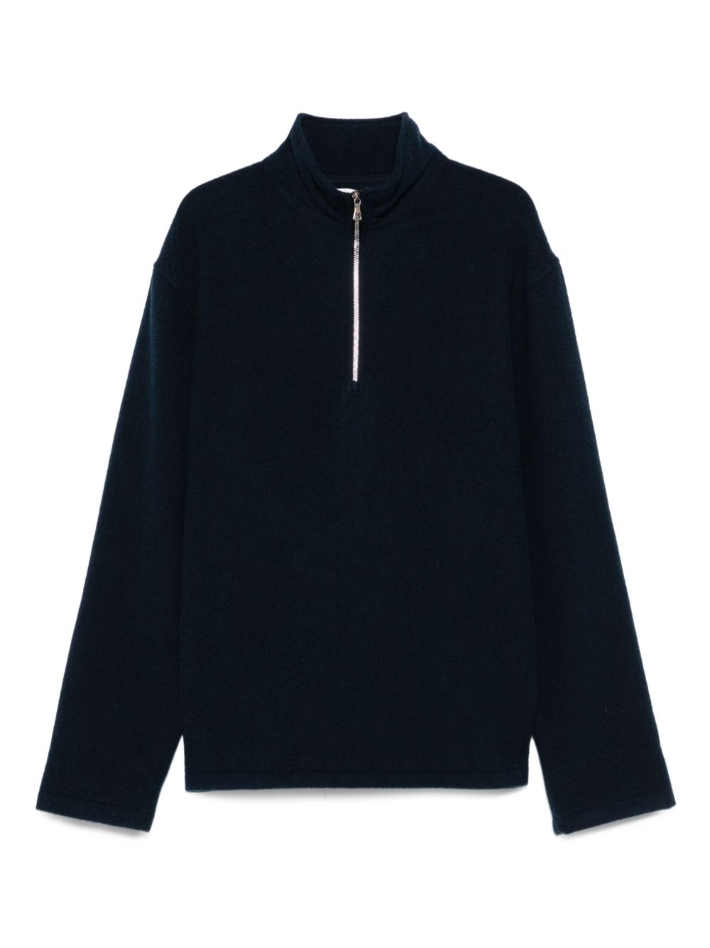 Virgin Wool Zip-Up Sweater