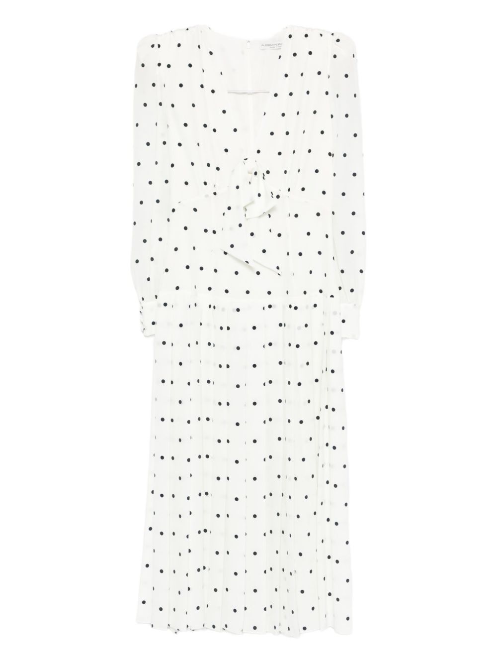 Alessandra Rich Polka-dot Silk Midi Dress In White