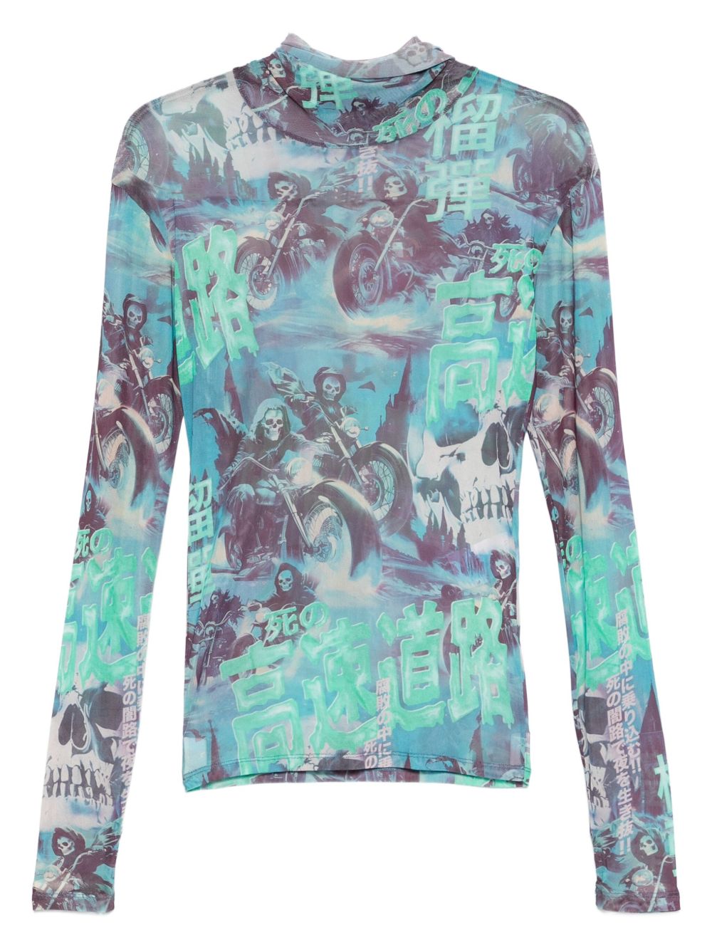 Lựu Đạn Ghost Riders Mesh Top In Green