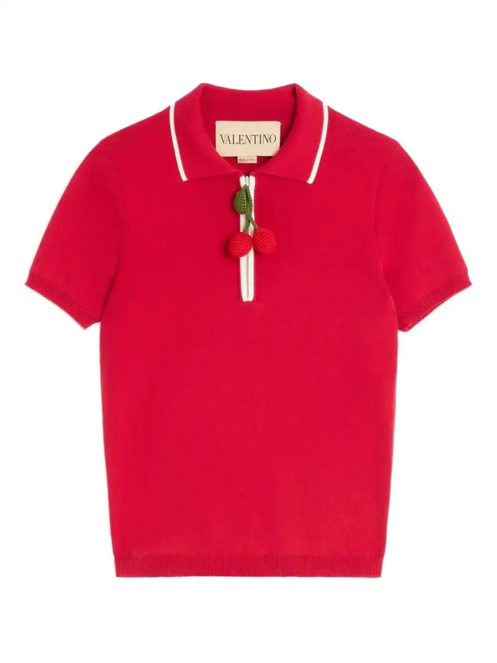 Cherry-Charm Polo Top