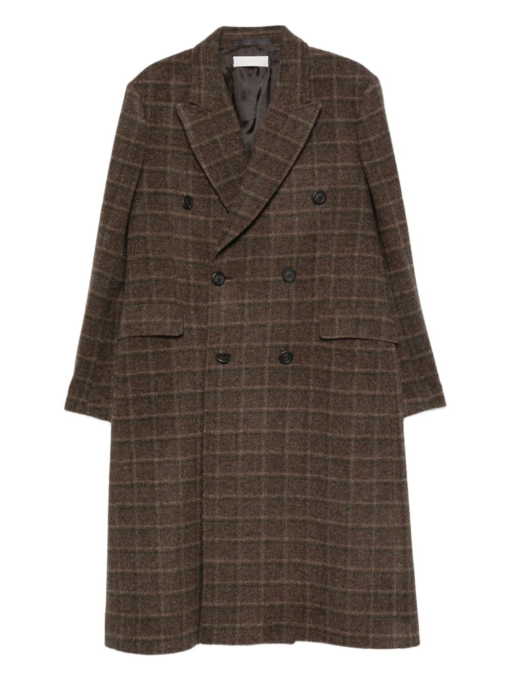 Checked Double-Breasted Coat