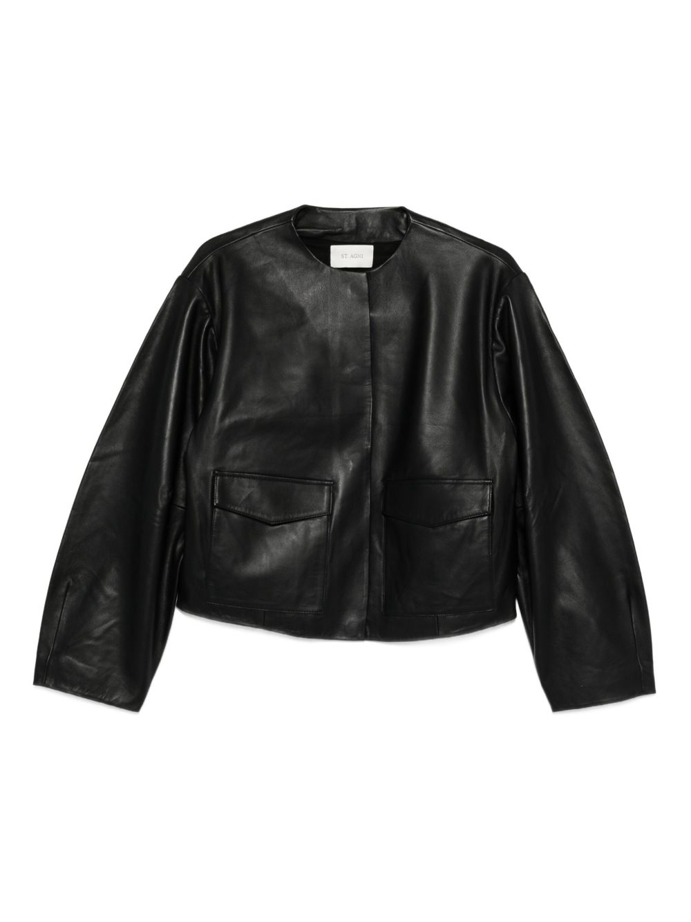 Flap-Pocket Leather Jacket