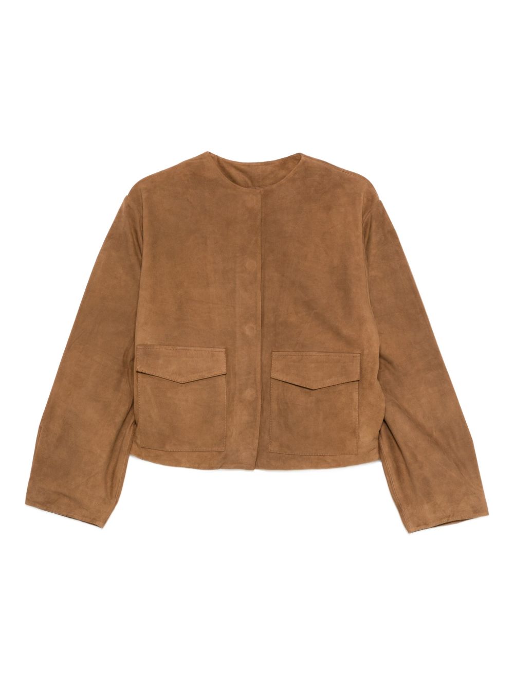 Flap-Pocket Suede Jacket