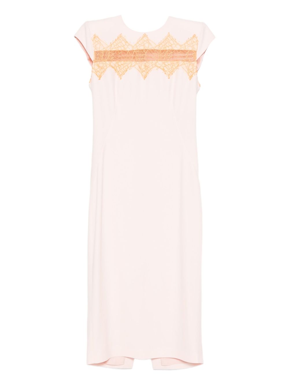 Lace-Insert Midi Dress