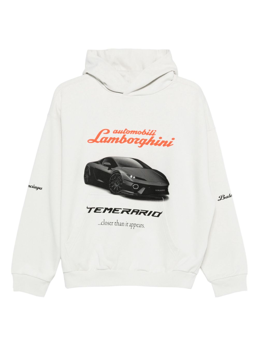 Balenciaga X Automobili Lamborghini Graphic-print Hoodie In Neutral