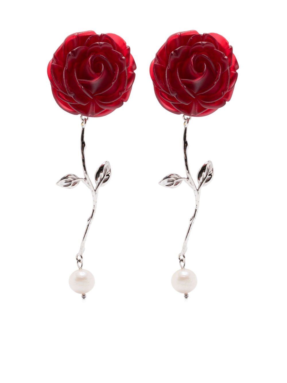 Rose Pearl-Detail Earrings
