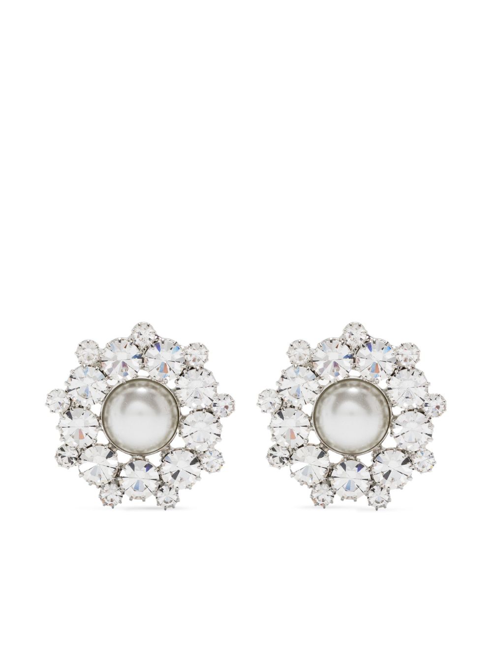 Faux-Pearl Rose-Charm Earrings