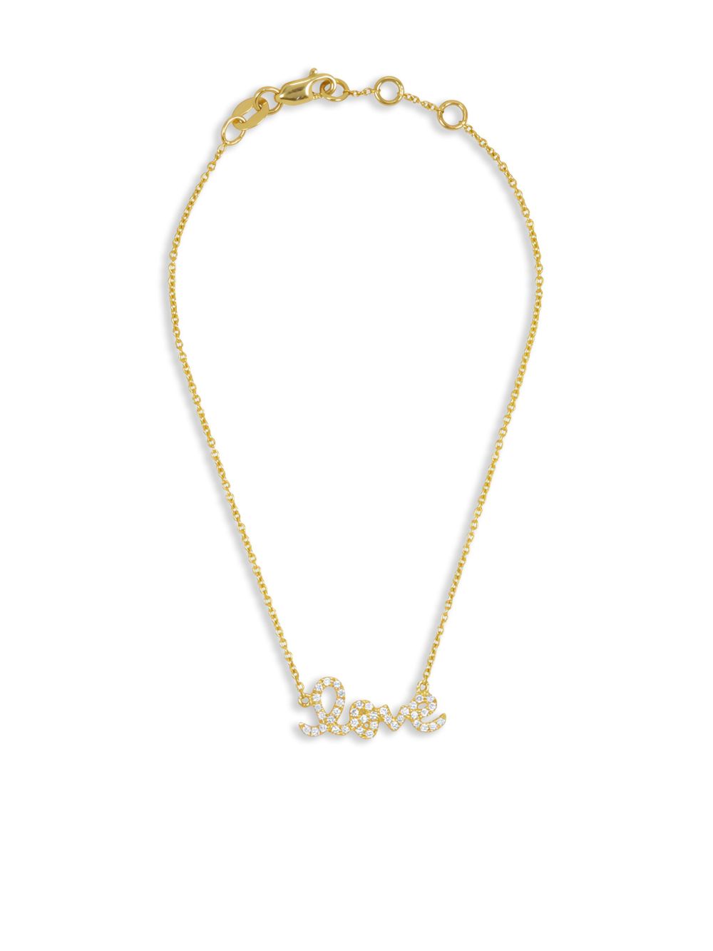 14K Yellow Gold Love Script Necklace