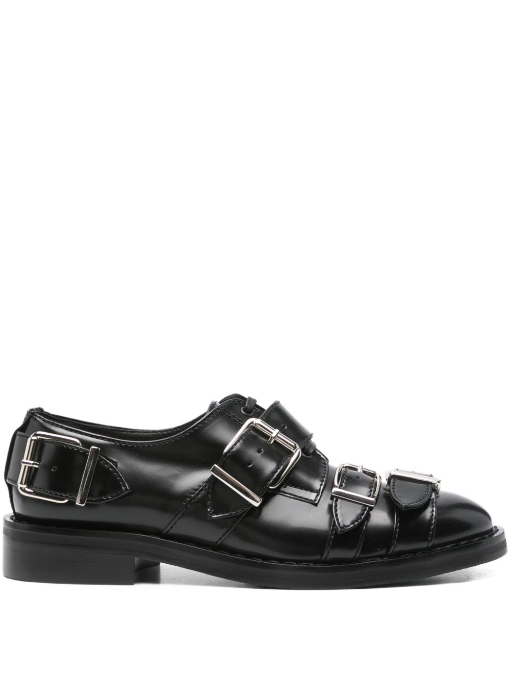 Simone Rocha Triple-buckle Derby Shoes In Black
