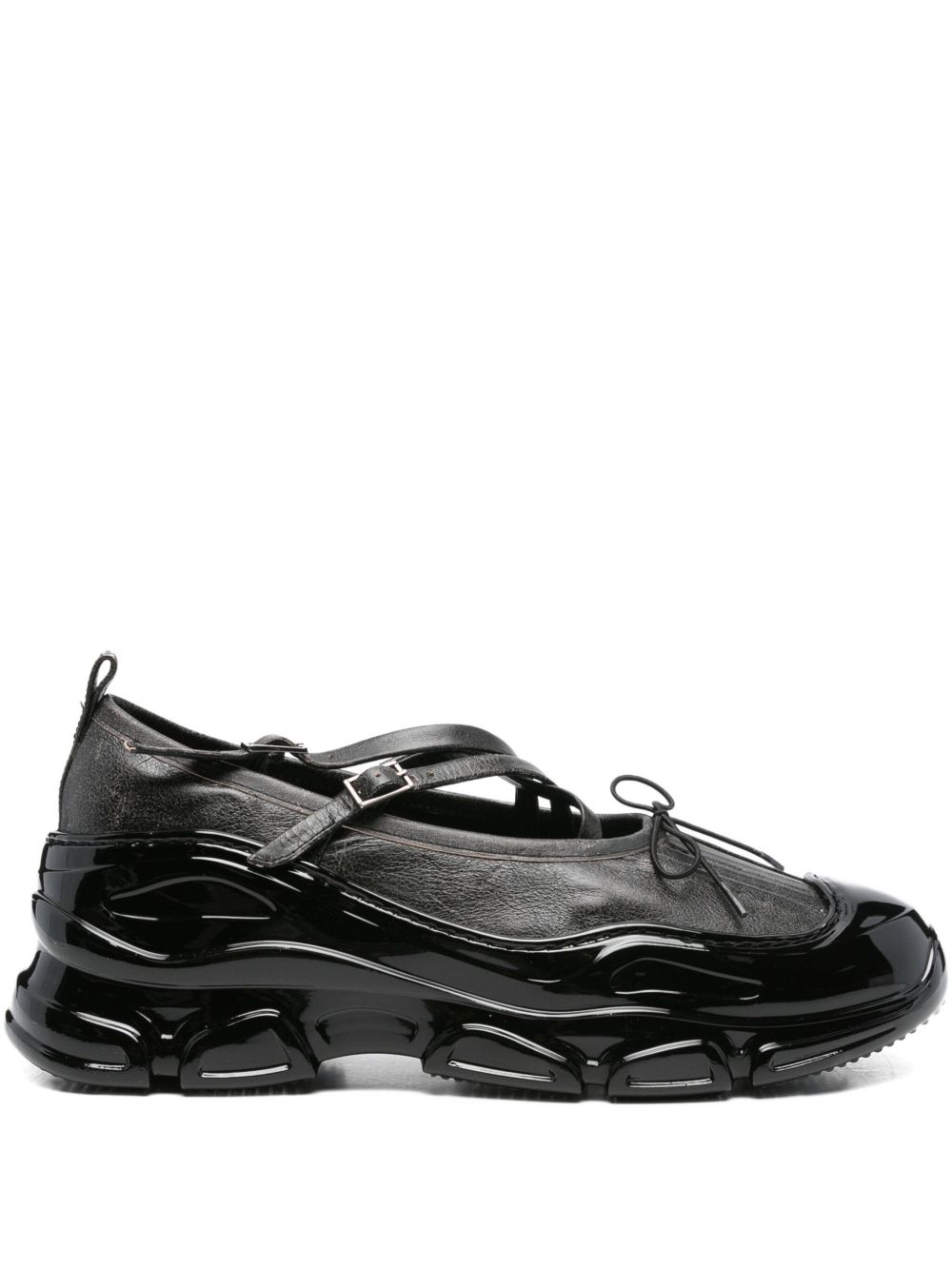 Cross-Strap Patent-Toe Sneakerinas