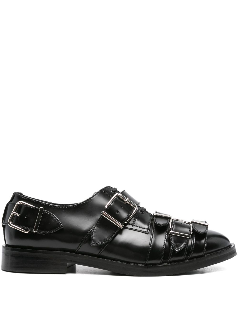 Buckle-Strap Leather Brogues