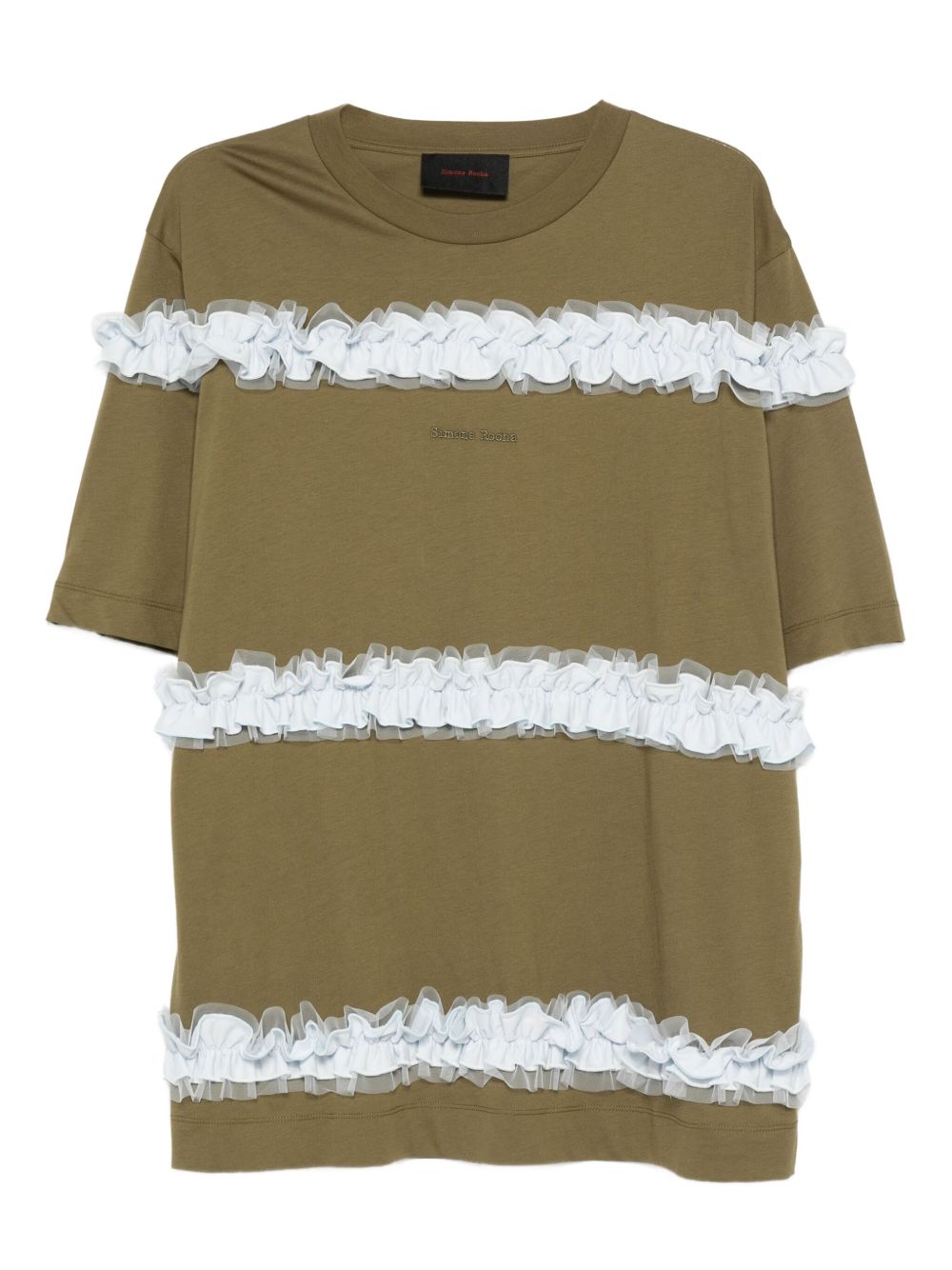 Ruffle-Embellished Cotton T-Shirt