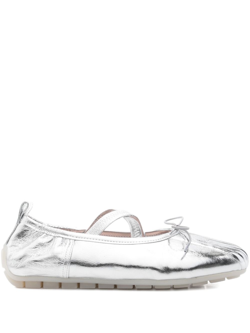 Cross-Strap Bow Ballet Flats