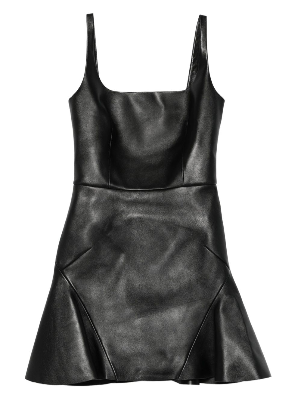 Givenchy Flared Leather Dress In Black