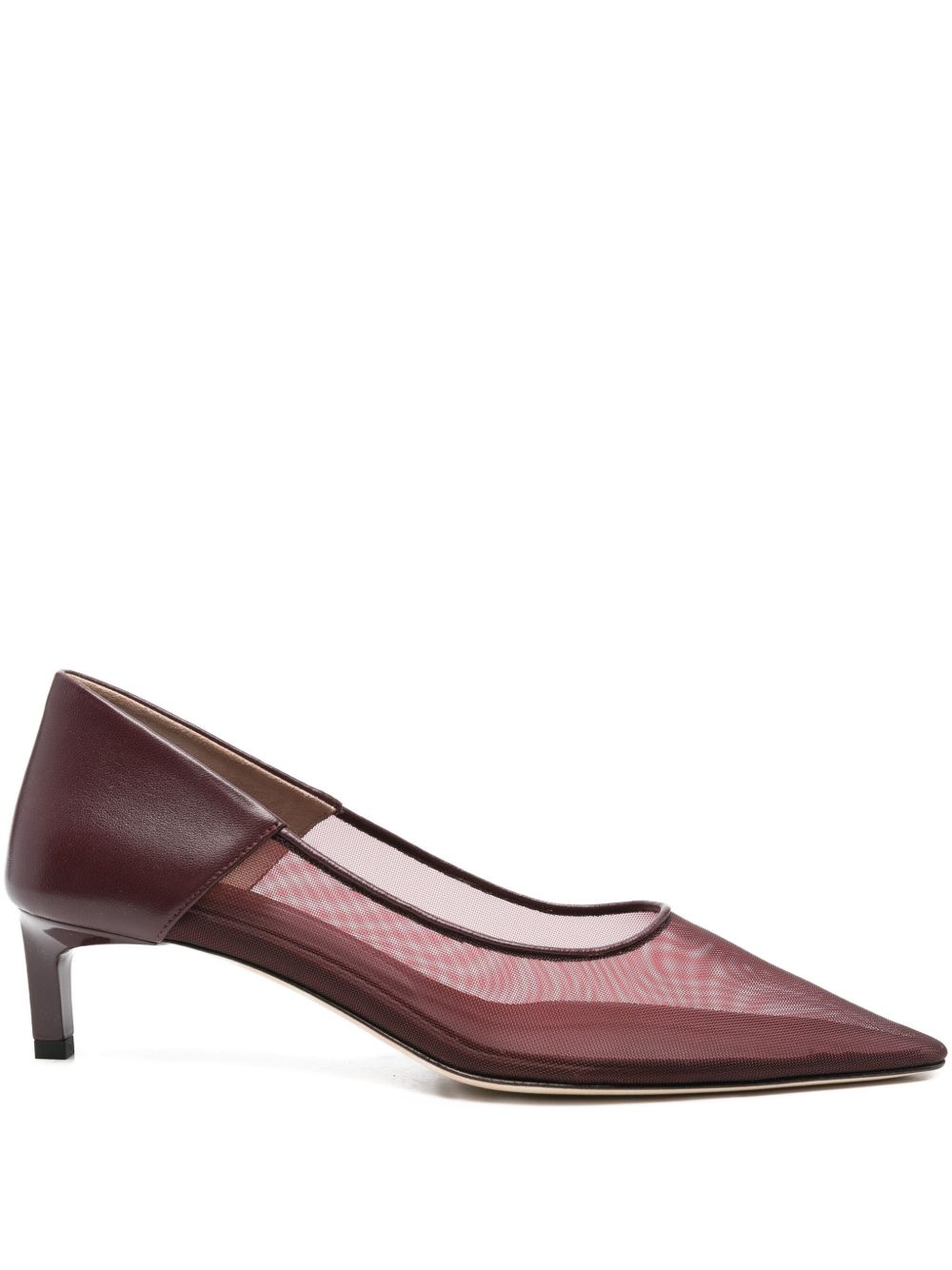 50mm Topo Leather Mesh Pumps