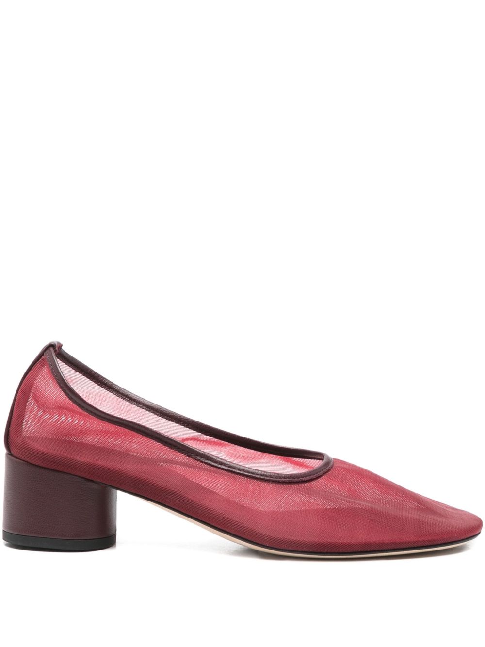 Dear Frances 45mm Mesh Block-heel Pumps In Red