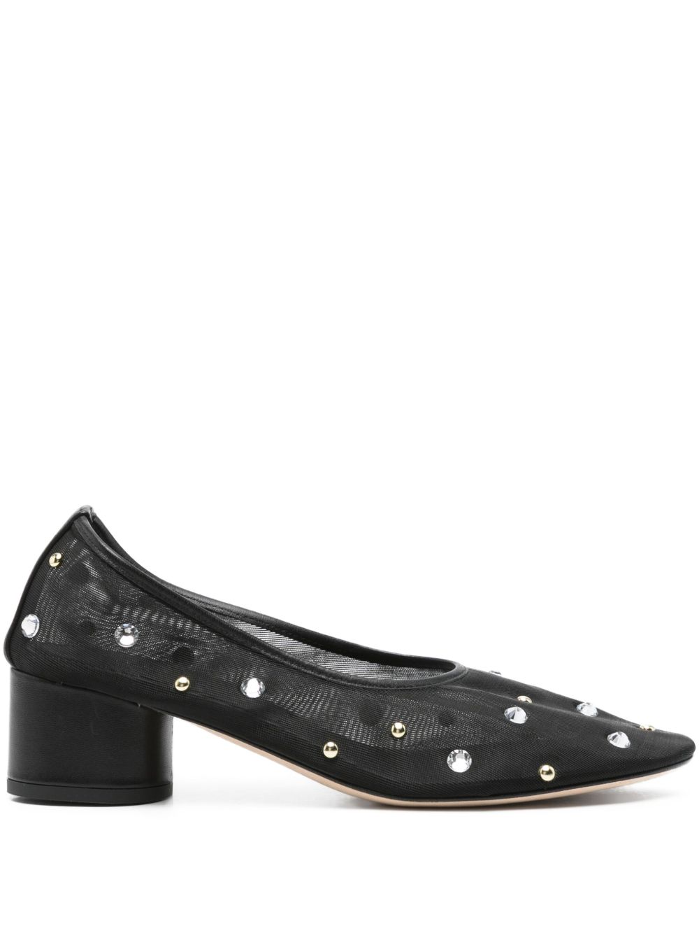 45mm Balla Crystal-Embellished Mesh Pumps