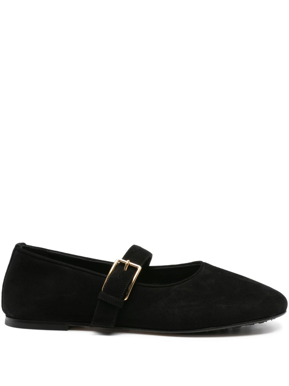Dear Frances Ball-buckle Ballet Flats In Black