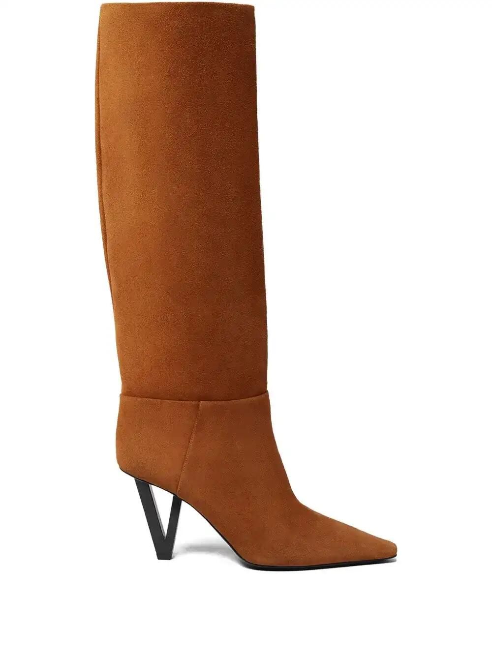 Pointed-Toe Knee-High Boots