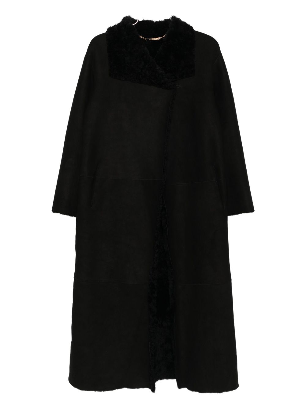 Shearling-Collar Coat